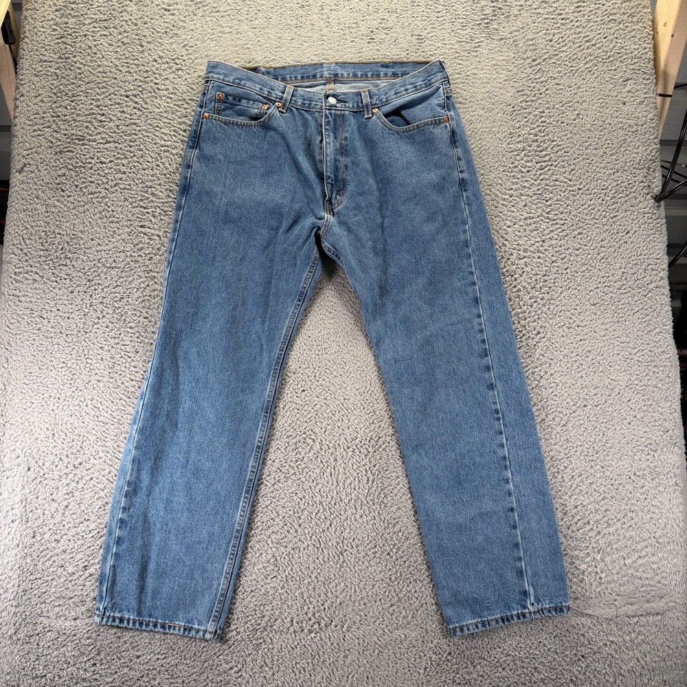 Levi's 505 Jeans Mens 38x30 Blue Cotton Denim Straight Baggy Streetwear Workwear